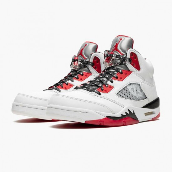 Boty Jordan 5 Retro Quai 54 2021 White/University Red/Black DJ7903-106