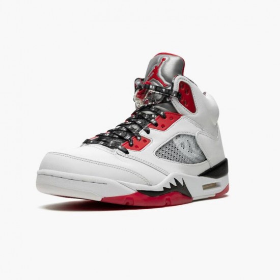 Boty Jordan 5 Retro Quai 54 2021 White/University Red/Black DJ7903-106