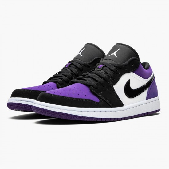 Nike Jordan 1 Low "Court Purple" 553558 125 Bílý Černá AJ1 Tenisky A Boty