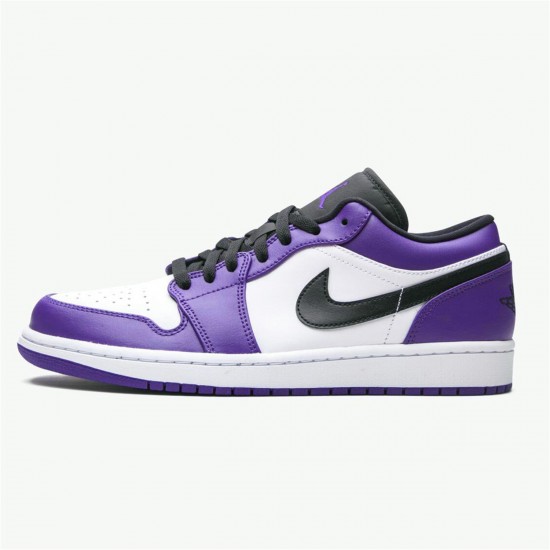 Nike Jordan 1 Retro Low "Court Purple" 553558 500 Černá Bílý AJ1 Tenisky A Boty