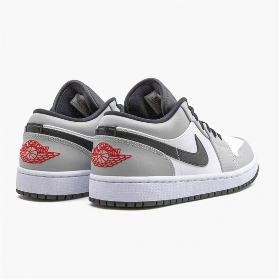 Nike Jordan 1 Retro Low "Light Smoke Grey" 553558 030 Červené Bílý AJ1 Tenisky A Boty