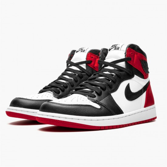 Nike Jordan 1 High OG "Satin Black Toe" Bílý Červené CD0461 016 AJ1 Tenisky A Boty