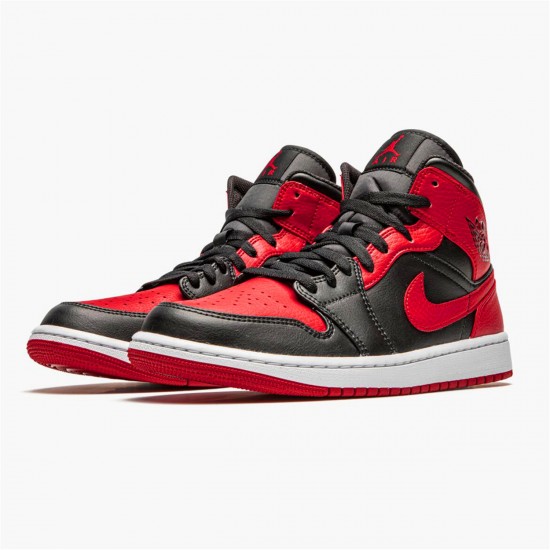 Nike Jordan 1 Mid "Banned 2020" 554724 074 Černá Červené Bílý AJ1 Tenisky A Boty