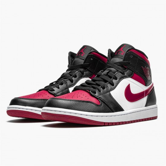 Nike Jordan 1 Mid "Bred Toe" Černá Červené Bílý 554724 066 AJ1 Tenisky A Boty