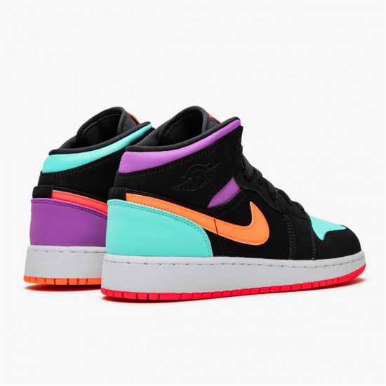 Nike Jordan 1 Mid "Candy" Černá Oranžový 554725 083 AJ1 Tenisky A Boty