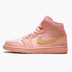 Nike Jordan 1 Mid "Coral Gold" 852542 600 Zlato AJ1 Černá Tenisky A Boty