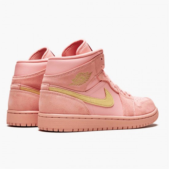 Nike Jordan 1 Mid "Coral Gold" 852542 600 Zlato AJ1 Černá Tenisky A Boty