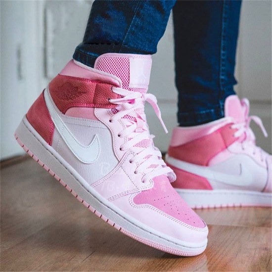 Nike Jordan 1 Mid "Digital Pink" Bílý Růžový CW5379 600 AJ1 Tenisky A Boty