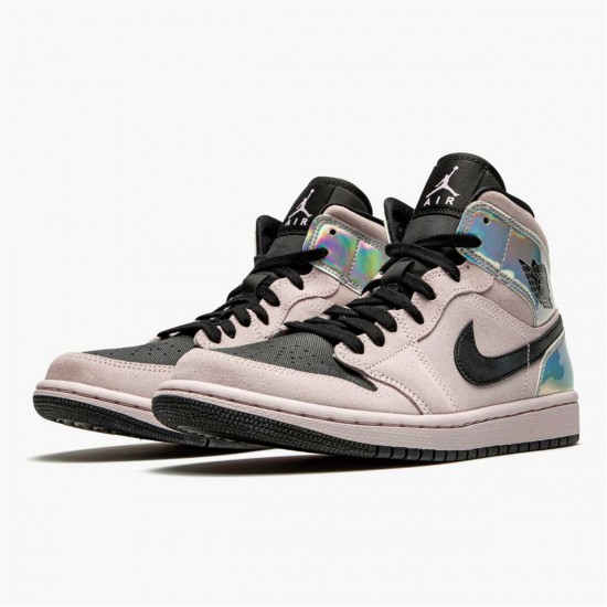 Nike Jordan 1 Mid "Dirty Powder Iridescent" Růže Černá BQ6472 602 AJ1 Tenisky A Boty