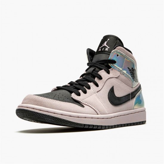 Nike Jordan 1 Mid "Dirty Powder Iridescent" Růže Černá BQ6472 602 AJ1 Tenisky A Boty