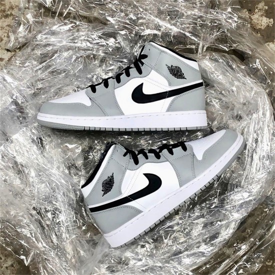 Nike Jordan 1 Mid "Light Smoke Grey" Černá Bílý 554724 092 AJ1 Tenisky A Boty