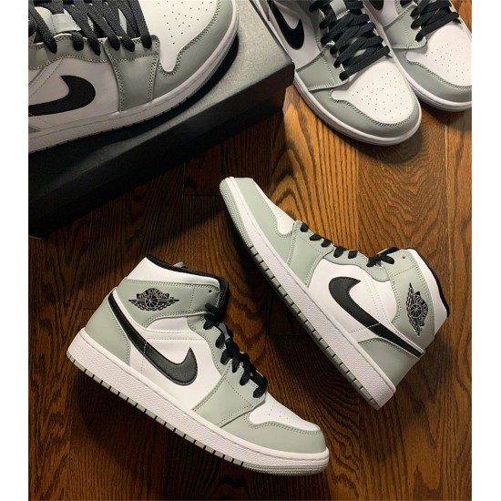 Nike Jordan 1 Mid "Light Smoke Grey" Černá Bílý 554724 092 AJ1 Tenisky A Boty