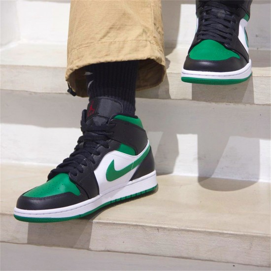 Nike Jordan 1 Mid "Pine Green" Černá Červené Bílý 554724 067 AJ1 Tenisky A Boty