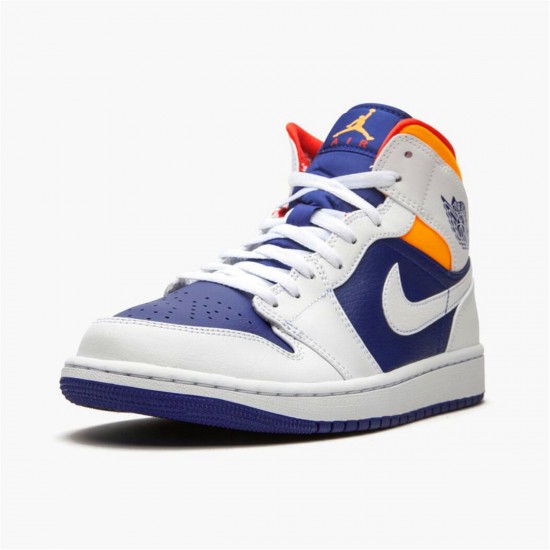 Nike Jordan 1 Mid "Royal Blue" Oranžový AJ1 Tenisky A Boty 554724 131