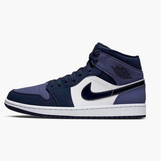 Nike Jordan 1 Mid "Sanded Purple" Obsidian Bílý 554724 445 AJ1 Tenisky A Boty