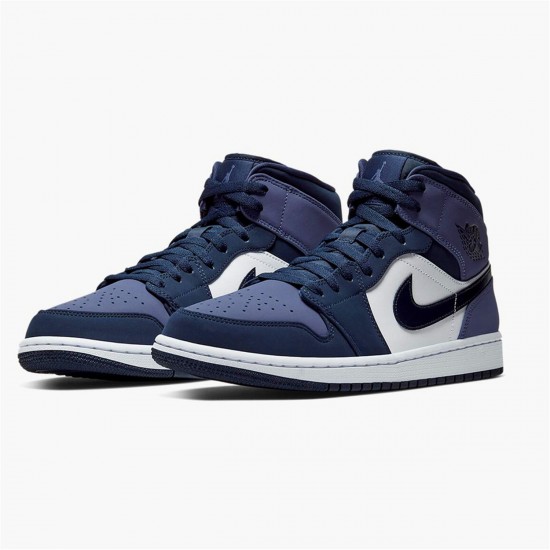 Nike Jordan 1 Mid "Sanded Purple" Obsidian Bílý 554724 445 AJ1 Tenisky A Boty