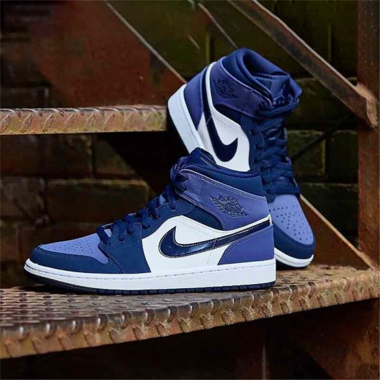 Nike Jordan 1 Mid "Sanded Purple" Obsidian Bílý 554724 445 AJ1 Tenisky A Boty