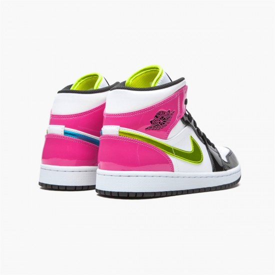 Nike Jordan 1 Mid "Cyber Pink" Bílý Černá CZ9834 100 AJ1 Tenisky A Boty