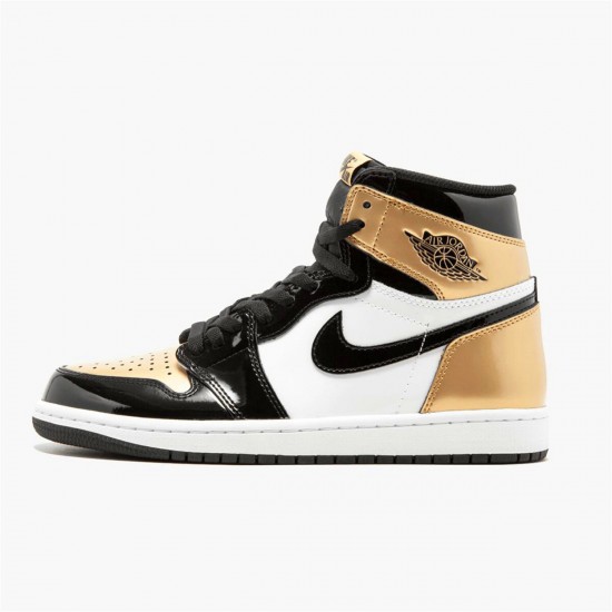 Nike Jordan 1 Retro "Gold Toe" Černá Zlato Bílý 861428 007 AJ1 Tenisky A Boty