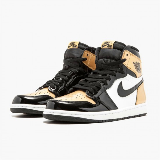 Nike Jordan 1 Retro "Gold Toe" Černá Zlato Bílý 861428 007 AJ1 Tenisky A Boty