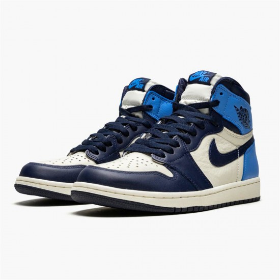 Nike Jordan 1 Retro High OG "Obsidian" Univerzitní Modrá Tenisky A Boty 555088 140 AJ1