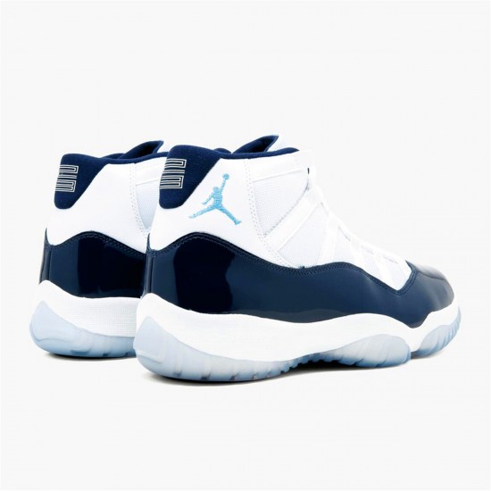 Nike Jordan 11 Retro "UNC Win Like 82" 378037 123 Bílý Univerzitní Modrá AJ11 Černá Tenisky A Boty