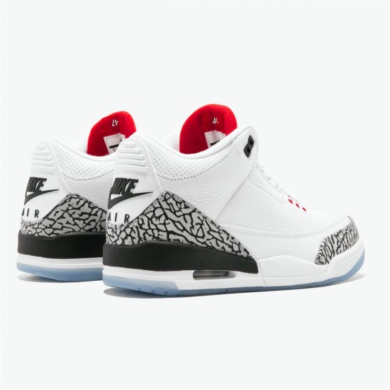 Nike Jordan 3 Retro "NRG Mocha" 923096 101 Bílý Ohnivě červená Šedá AJ3 Tenisky A Boty