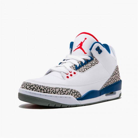 Nike Jordan 3 Retro OG "True Blue" 854262 106 Bílý Ohnivě červená J3 Tenisky A Boty