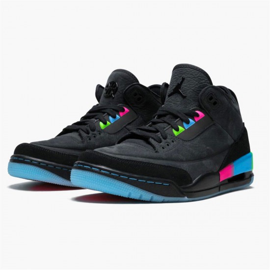 Nike Jordan 3 Retro "Quai54" AT9195 001 Černá Elektrická Zelená AJ3 Tenisky A Boty