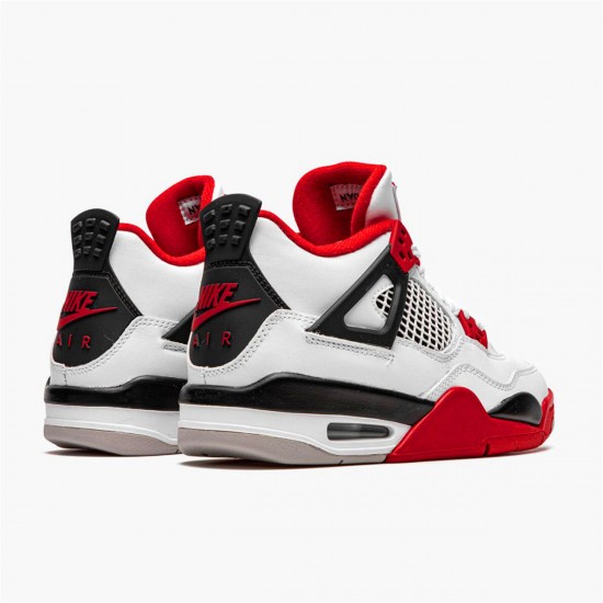 Nike Jordan 4 Retro OG GS "Fire Red 2020" 408452 160 Bílý Černá Šedá Tenisky A Boty