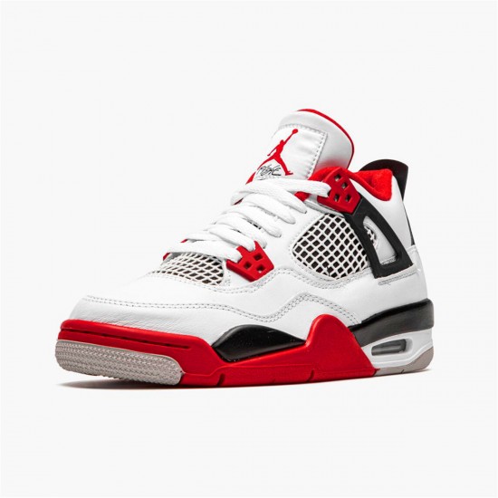 Nike Jordan 4 Retro OG GS "Fire Red 2020" 408452 160 Bílý Černá Šedá Tenisky A Boty