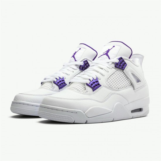 Nike Jordan 4 Retro "Purple Metallic" Tenisky A Boty Bílý Stříbrný Dvorní Fialová CT8527 115