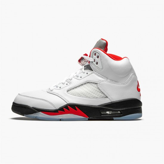 Nike Jordan 5 Retro "Fire Red" Stříbrný Bílý Černá DA1911 102 AJ5 Tenisky A Boty