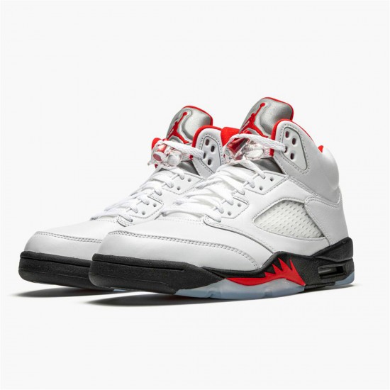 Nike Jordan 5 Retro "Fire Red" Stříbrný Bílý Černá DA1911 102 AJ5 Tenisky A Boty