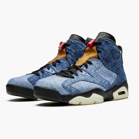 Nike Jordan 6 Retro "Washed Denim" 384664 060 Červené AJ6 Černá Tenisky A Boty